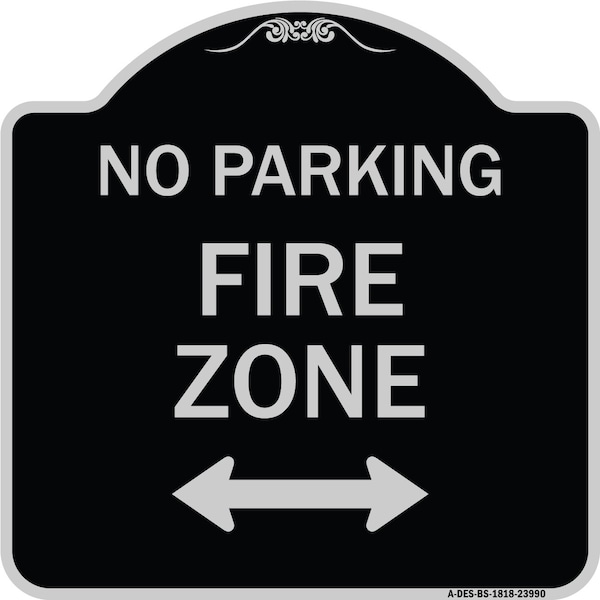 Fire Lane with Bidirectional Arrow Heavy-Gauge Aluminum Architectural Sign, 18" x 18", BS-1818-23990